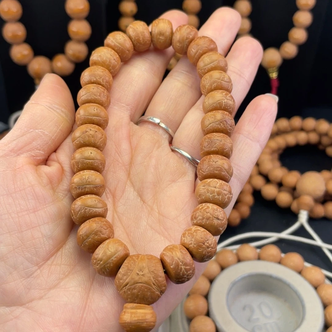 凤眼菩提手串W177-k80凤眼菩提红皮铁籽藏切款12+