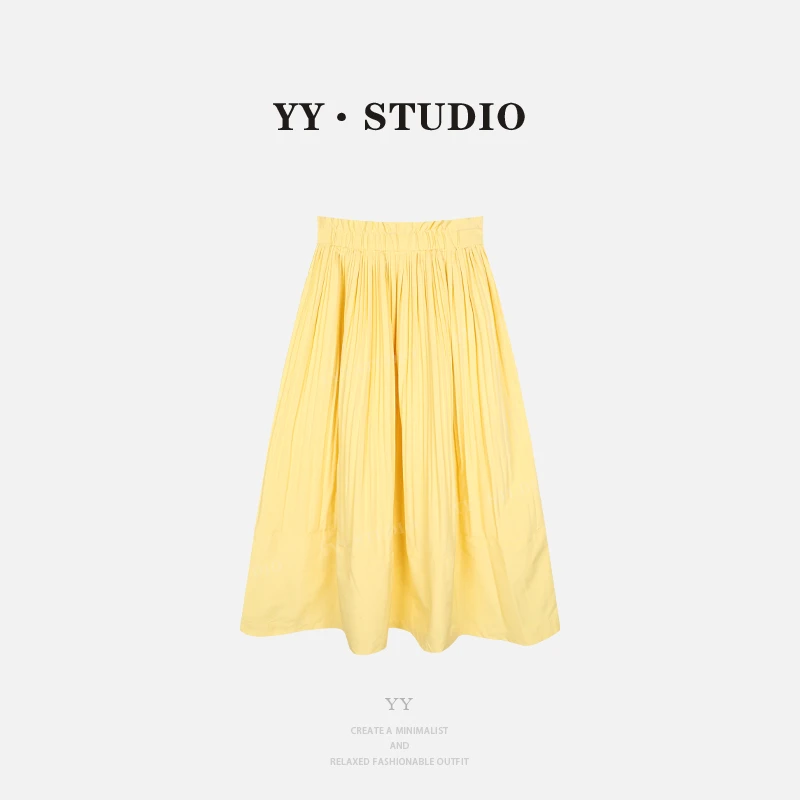 【YANYAN】显瘦气质松紧腰头压褶多巴胺半身裙YY-3966