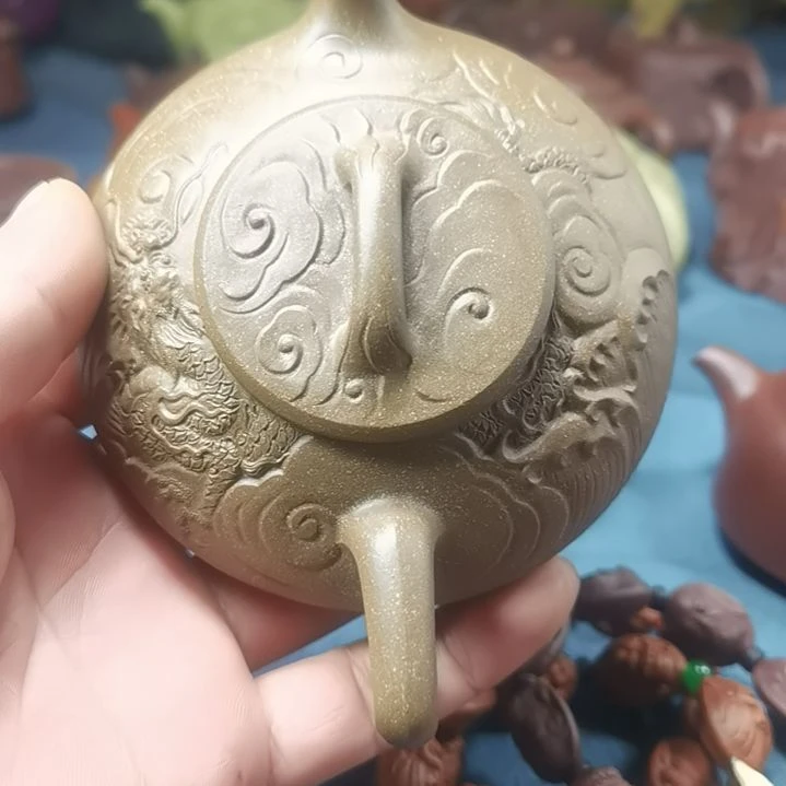 茶杯紫砂紫砂老段泥云龙石瓢