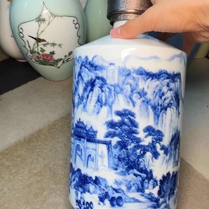 5斤青花山水2个 新品