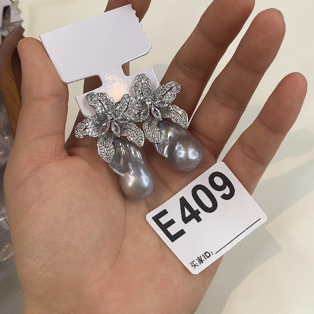 淡水珍珠耳饰合金