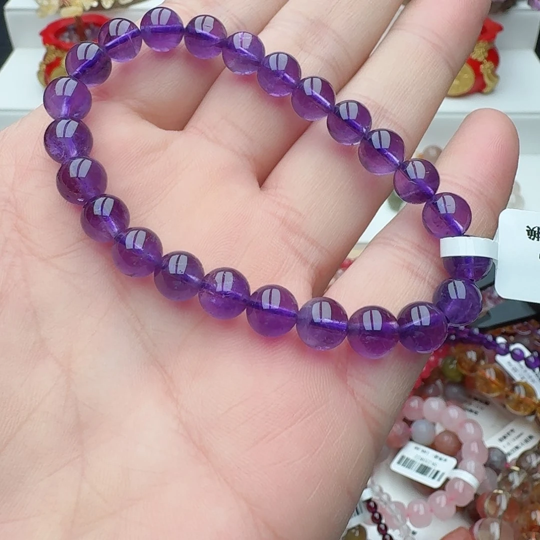 水晶手链未镶嵌乌拉圭紫晶8mm