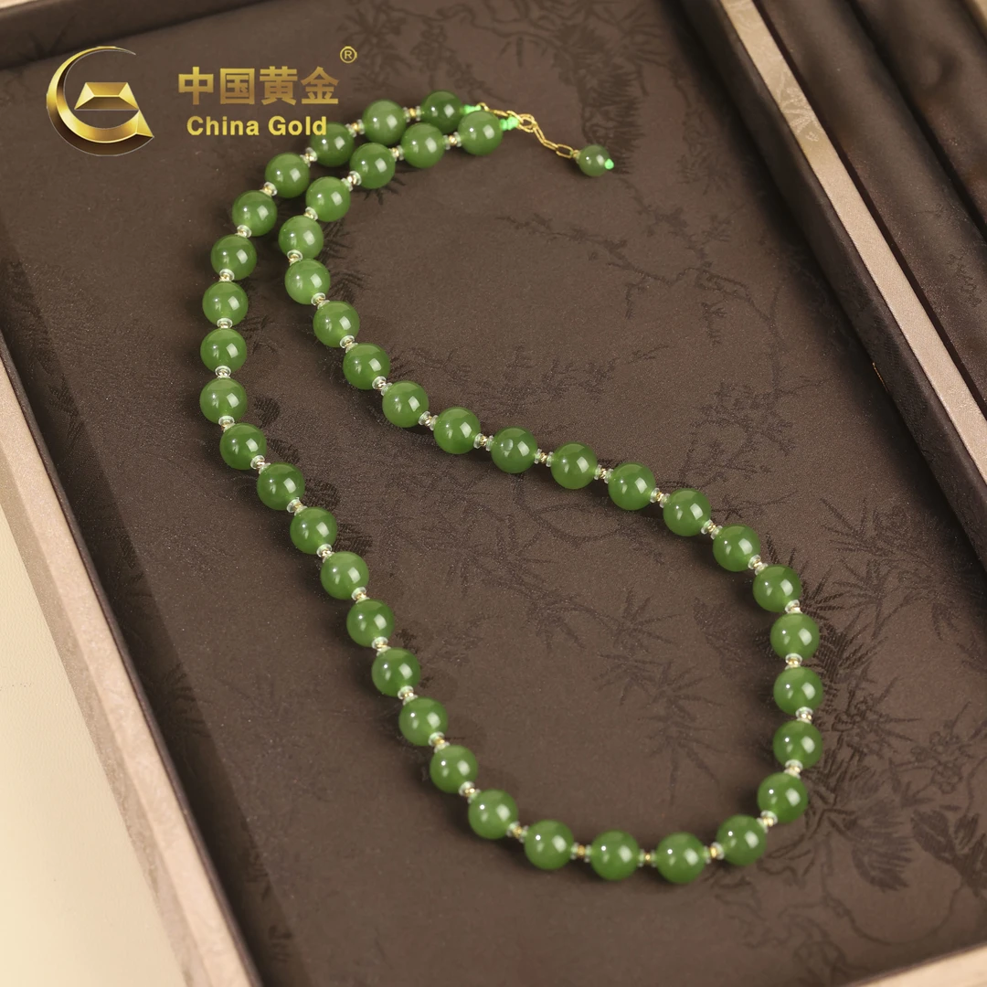 【中国黄金】恒奕 | 和田玉*项链*18k金镶嵌-X3540-格