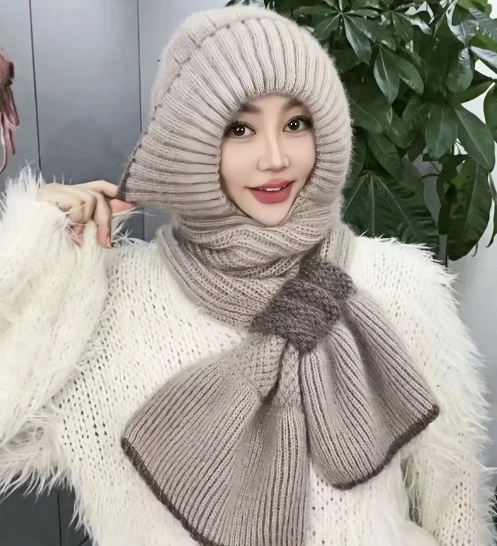 新款秋冬加绒帽子加厚编织风雪帽冬天护耳帽子劳保防寒帽