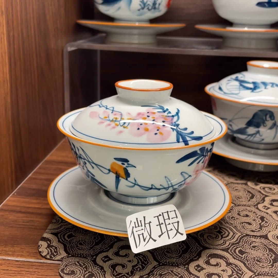 微瑕釉下彩纯手绘