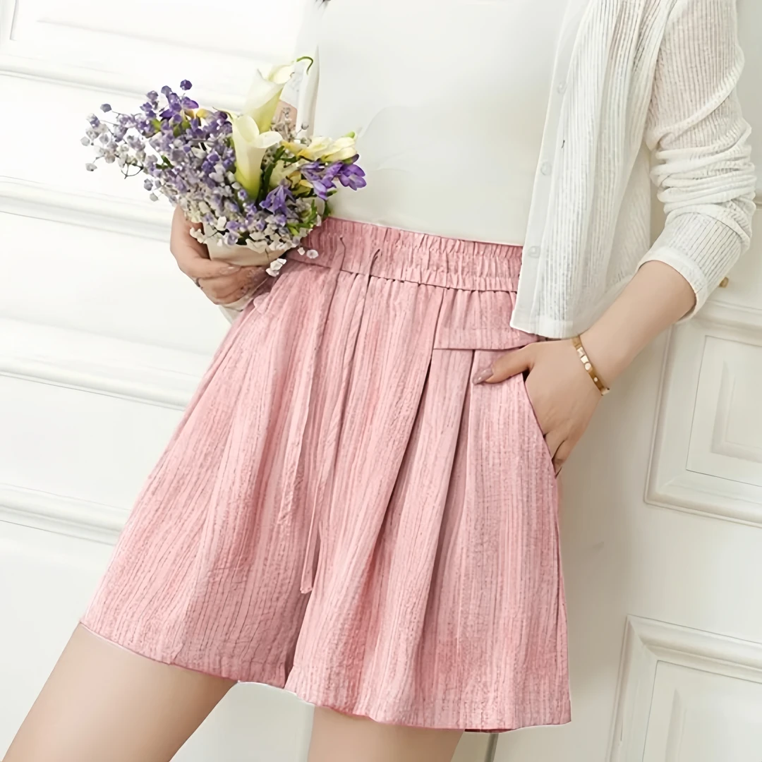 松紧腰短裤时尚裤MM短裤裙大码百搭休闲裤女高腰显瘦新款2025夏季