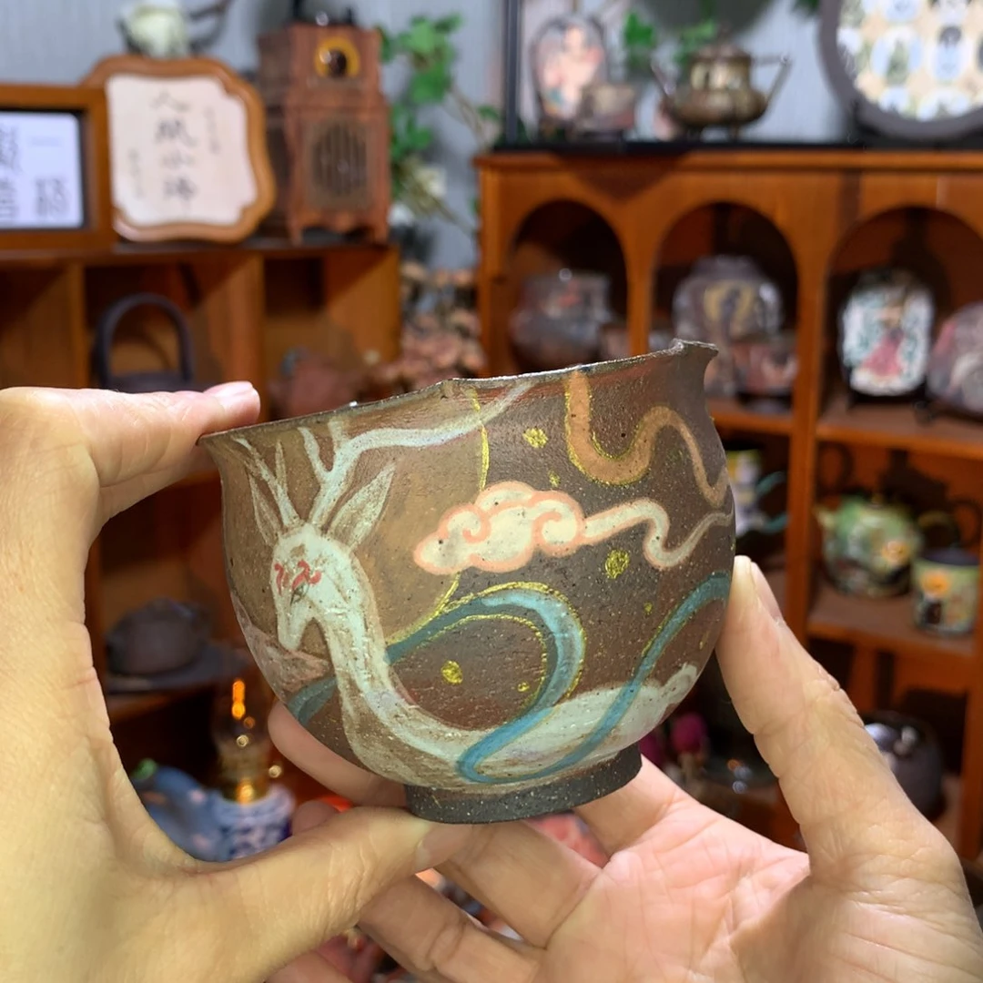 陶手心里的敦煌九色鹿主人杯