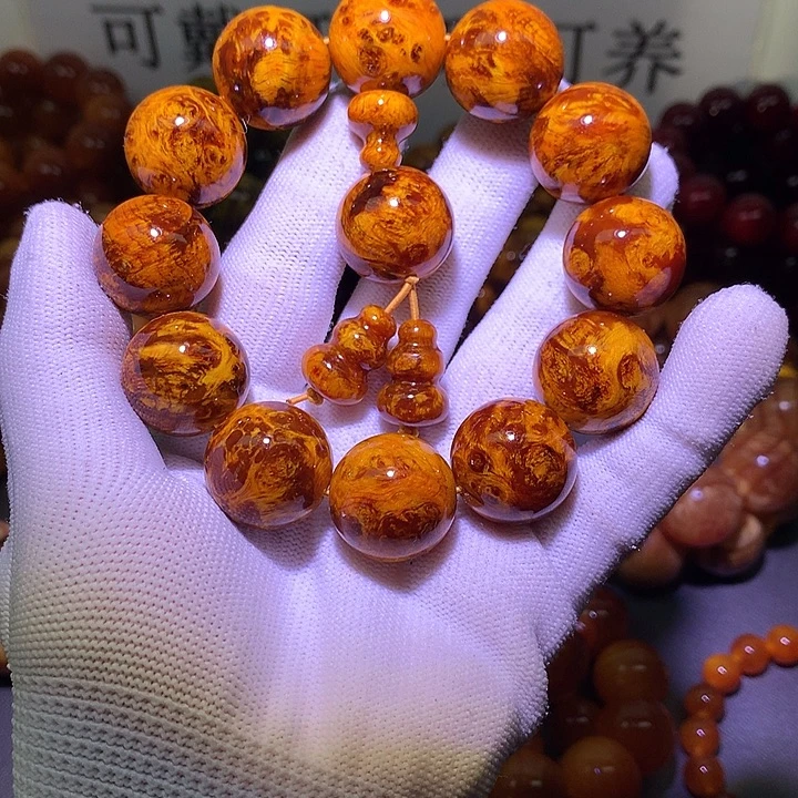 手串/手链松木（琥珀木）2.0 满留疤玉化高货