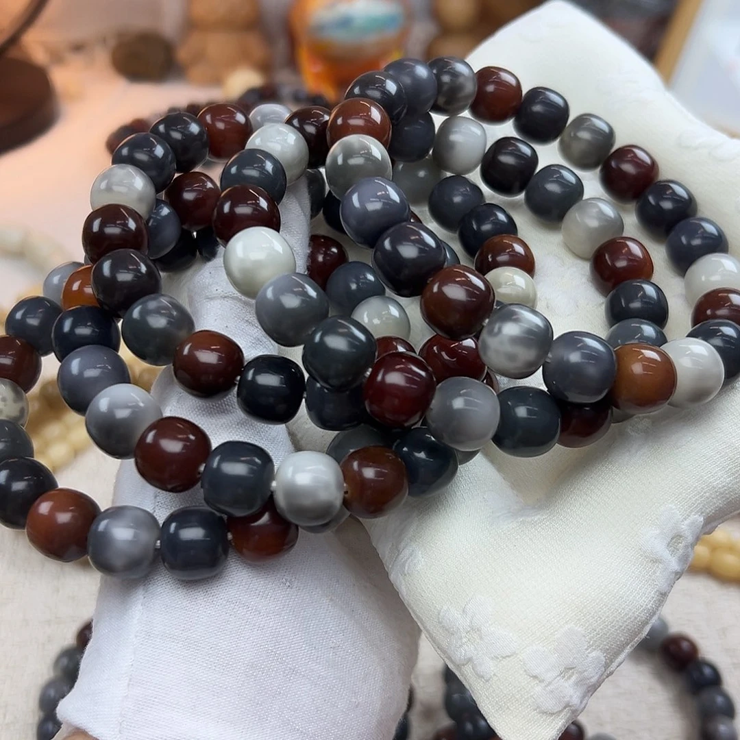 菩提根/象牙果吊坠13干磨烟雨墨发一条