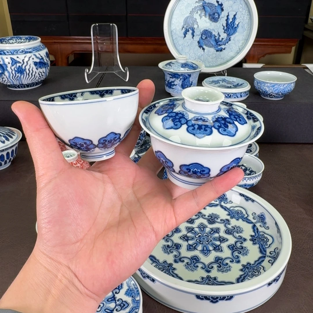 星空宝相盖碗+鸡心杯