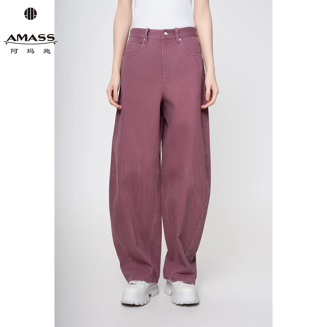 AMASS/阿玛施春夏新款复古弯刀裤丹宁风时尚显瘦百搭牛仔裤510084