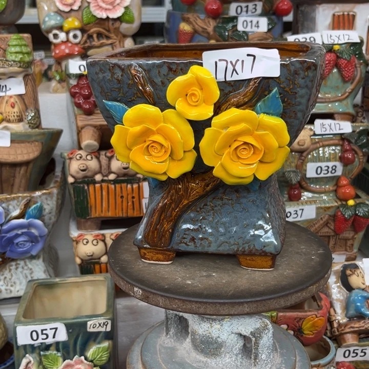 紫砂花盆粗陶材质多肉花盆