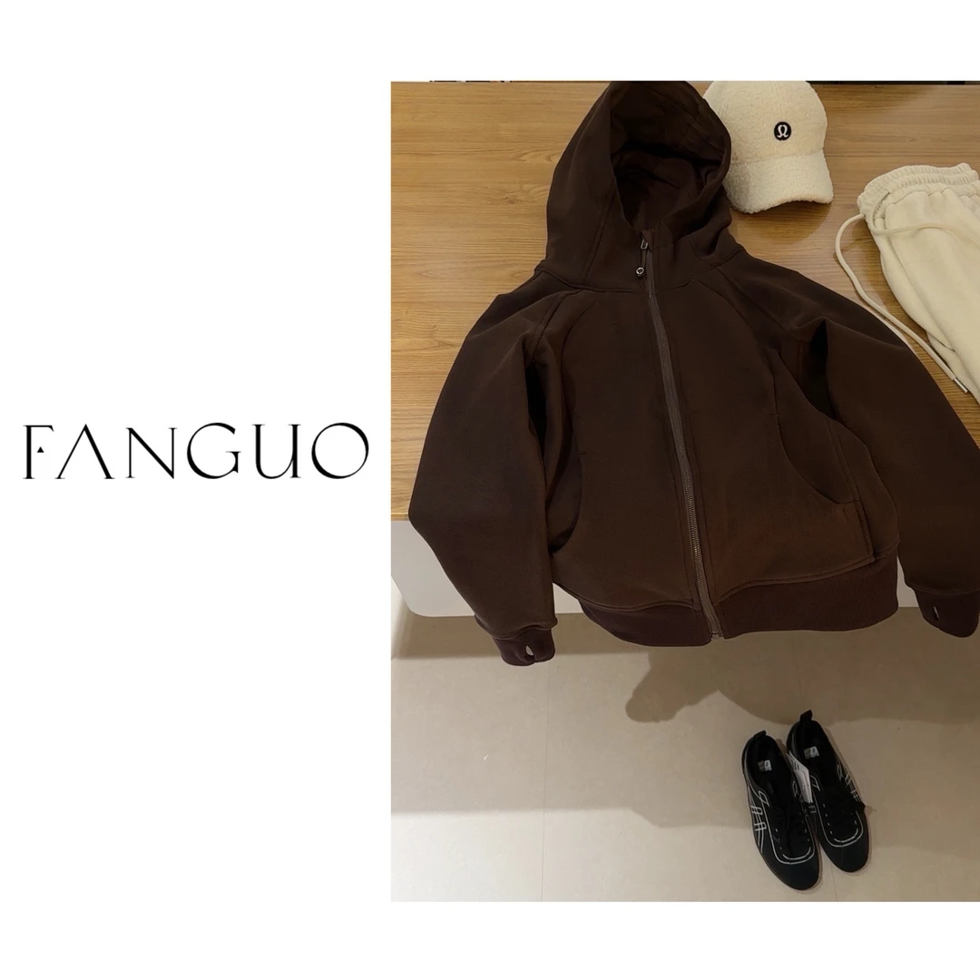 luu家！scuba系列经典弹力显瘦双面奥绒修身连帽卫衣外套26883