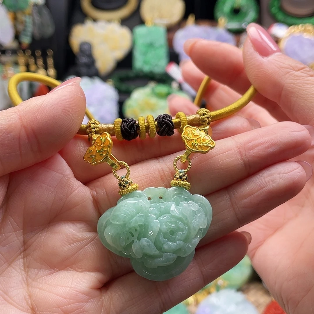 翡翠未镶嵌颈饰代编织