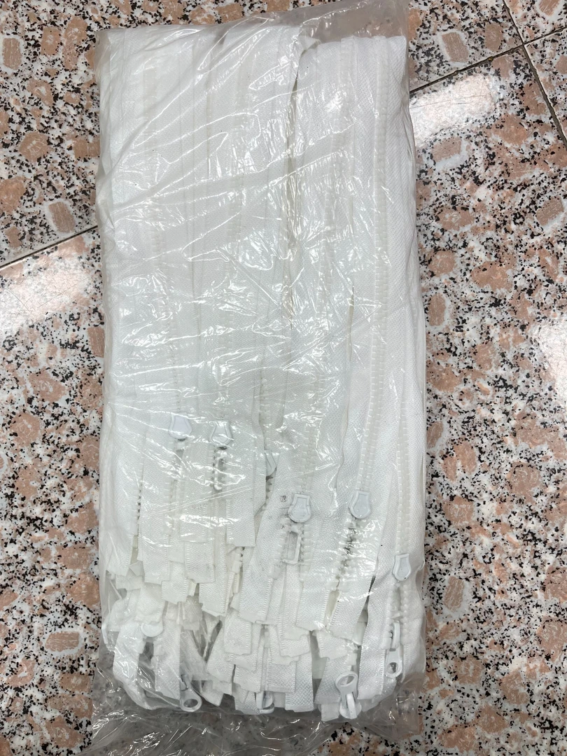 8号羽绒服白色树脂双头开尾拉链75cm(10条)