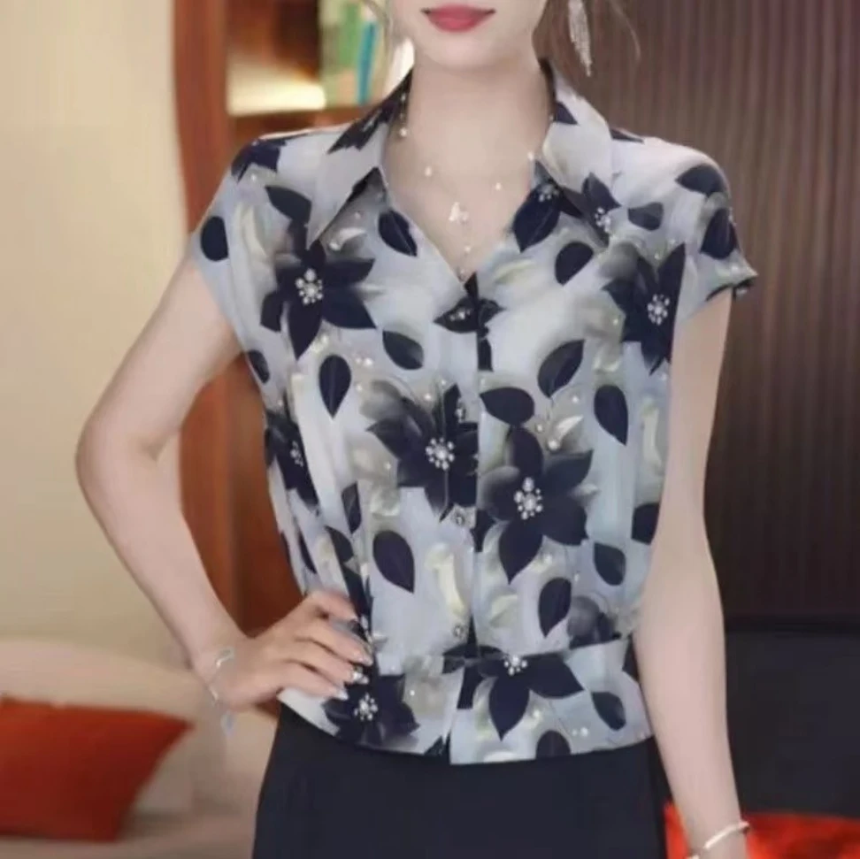 2025时尚翻领冰凉丝短袖小衫601