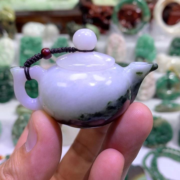 人***生独山玉未镶嵌把把壶