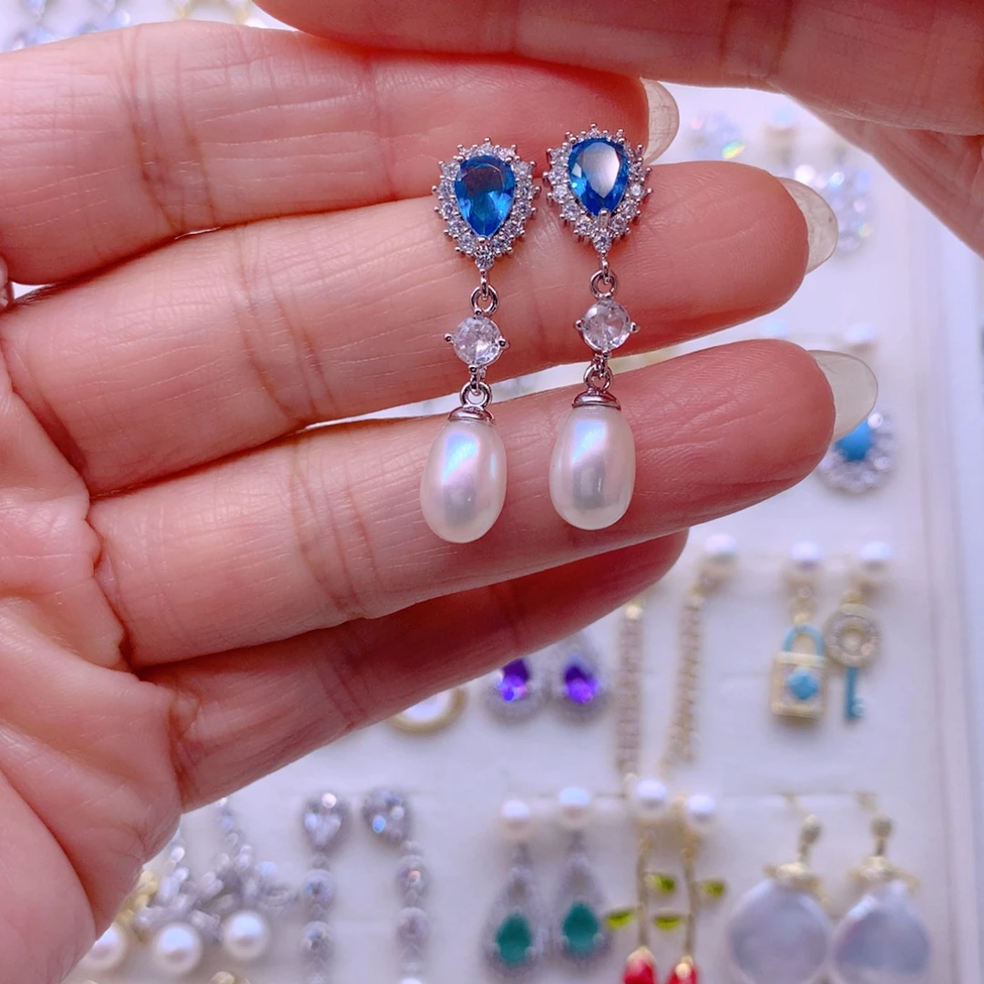 淡水珍珠耳饰合金