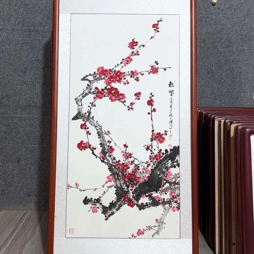 国画书画作品带框123×63厘米