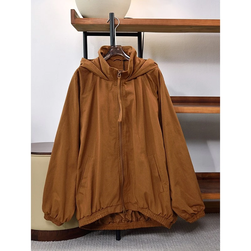 秋冬新品  男士韩版廓形纯棉长袖连帽外套