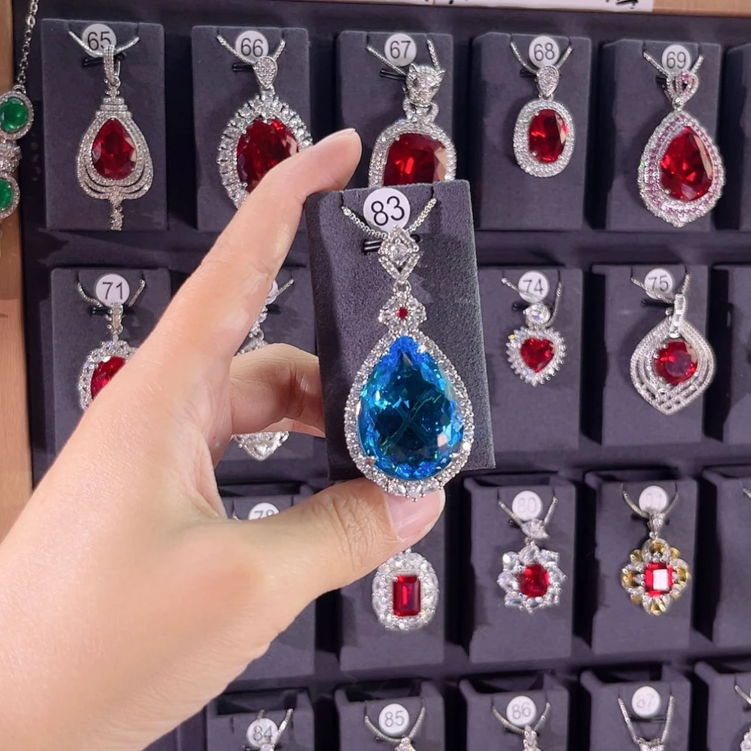 颈饰银S925镶嵌托帕石