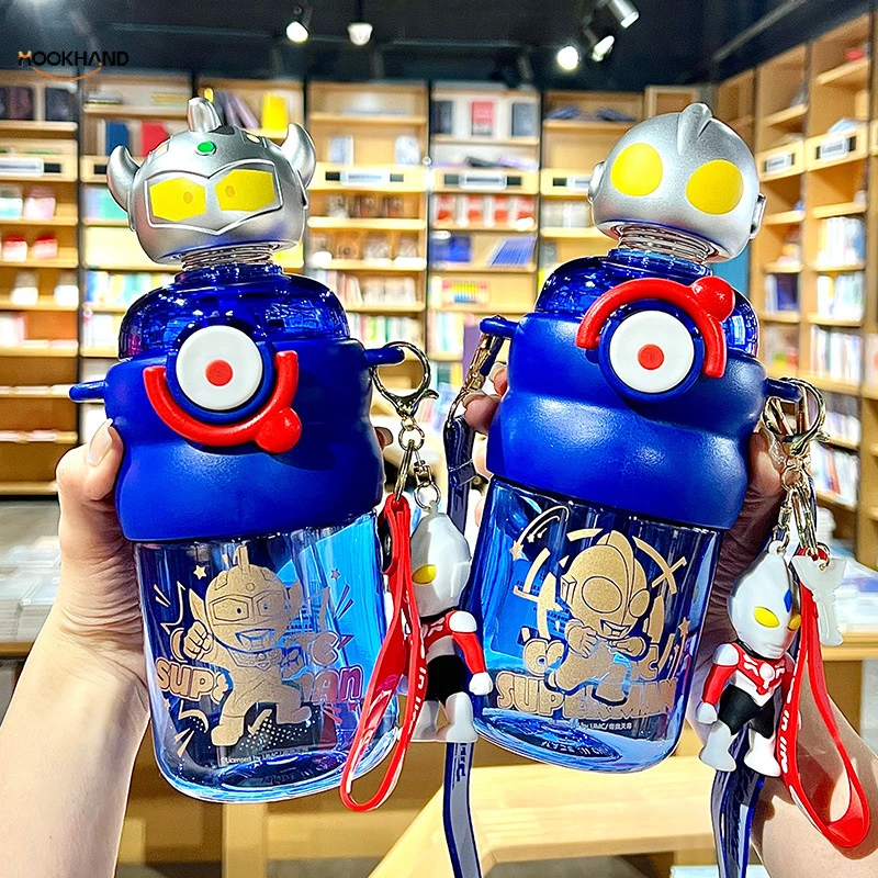 奥特曼水杯儿童学生上学专用男孩防摔Tritan大容量耐高温吸管杯子
