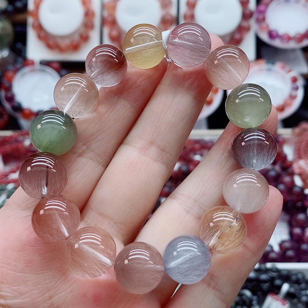 水晶手链未镶嵌稀有色彩兔毛