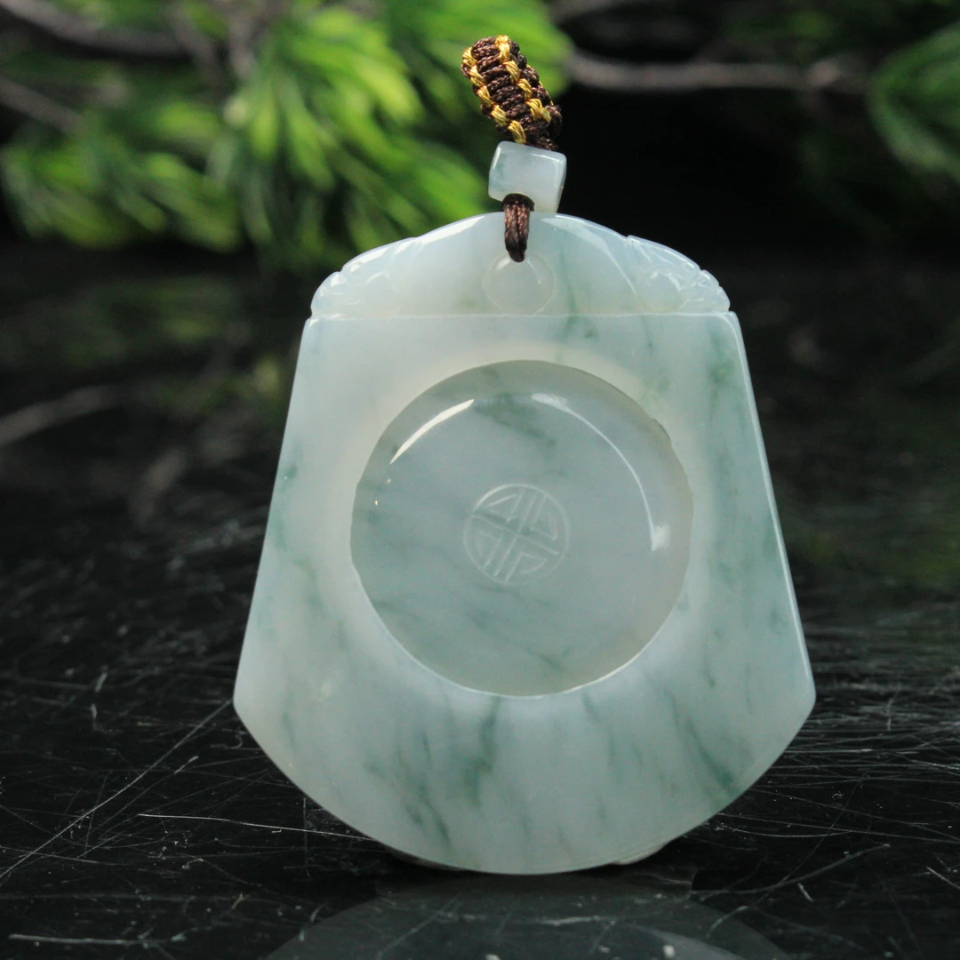 6ZB天然缅甸A货翡翠仿古牌/901481嘉禾珍宝