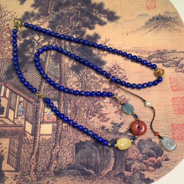 青金石DIY项链-多样性发一-250115008-定制标签撕毁不退换