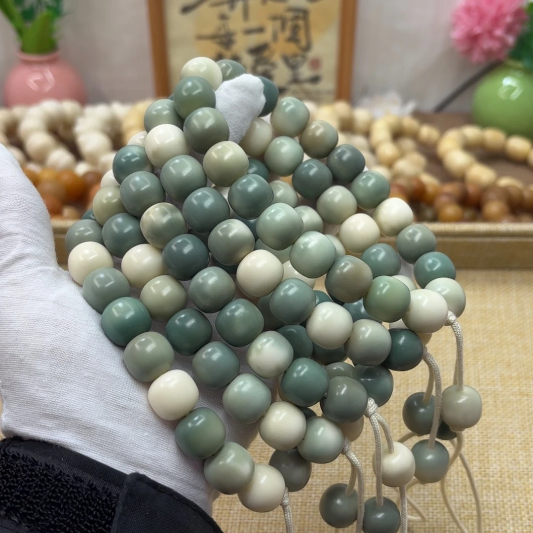 菩提根/象牙果吊坠14水磨无蜡海盐蓝多宝桶手持福利一锅107