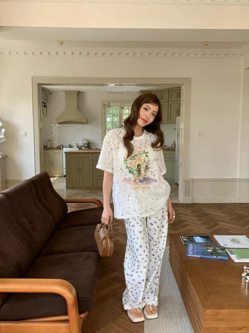 Hippsuper  印花牛仔直筒裤（no退）