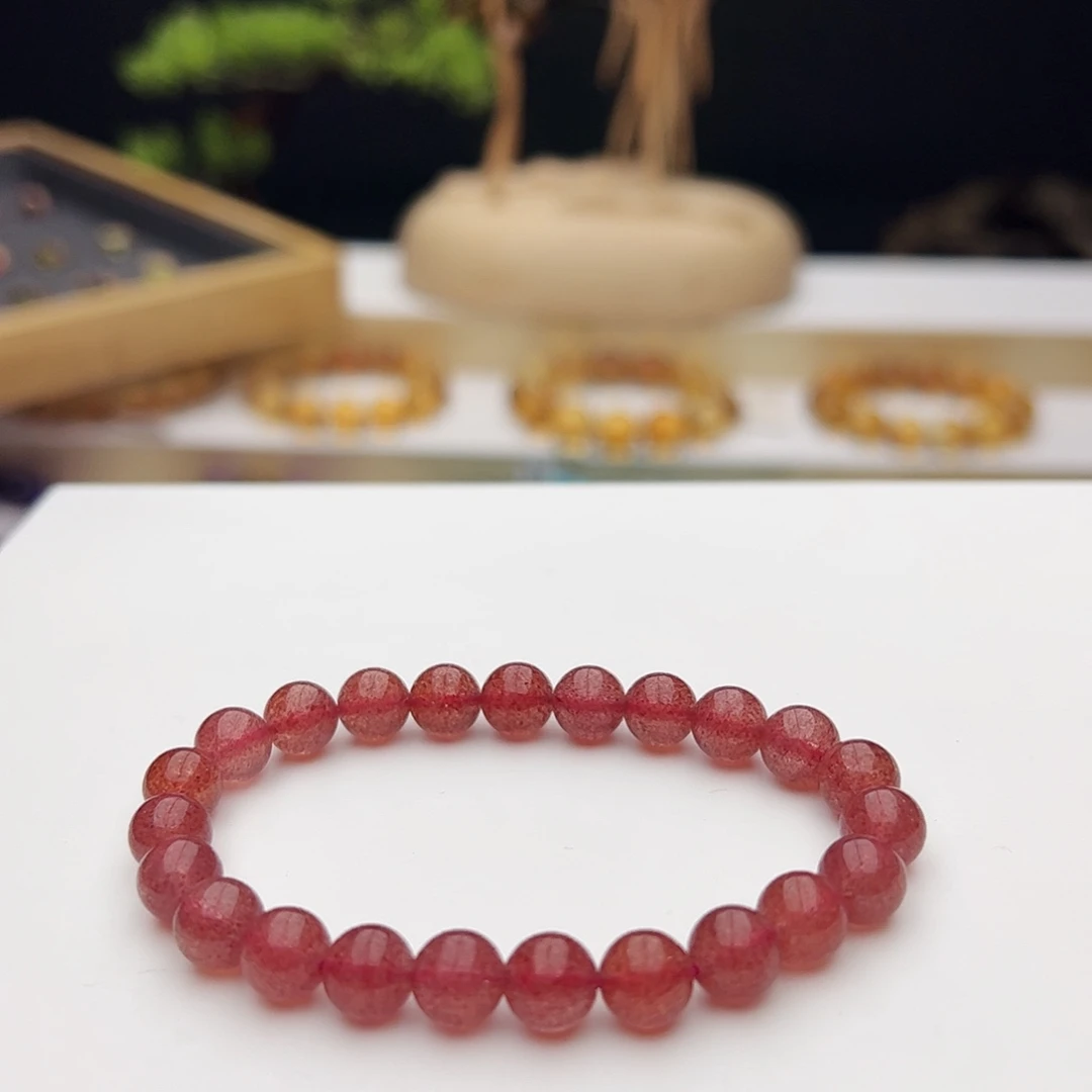 手链未镶嵌水晶草莓晶8mm