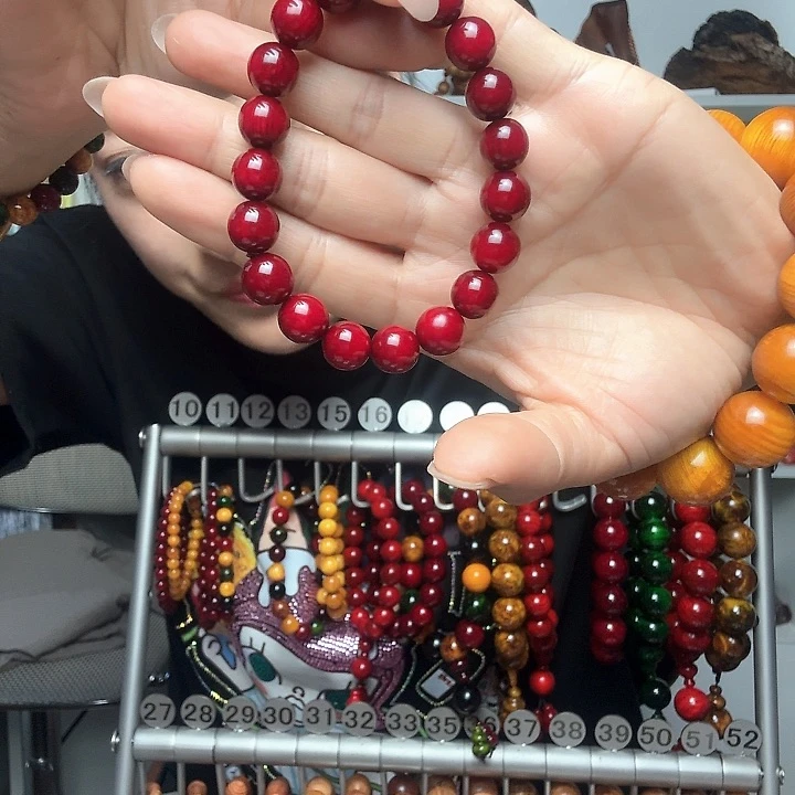 松木固化款琥珀木手串1.0樱桃红女款