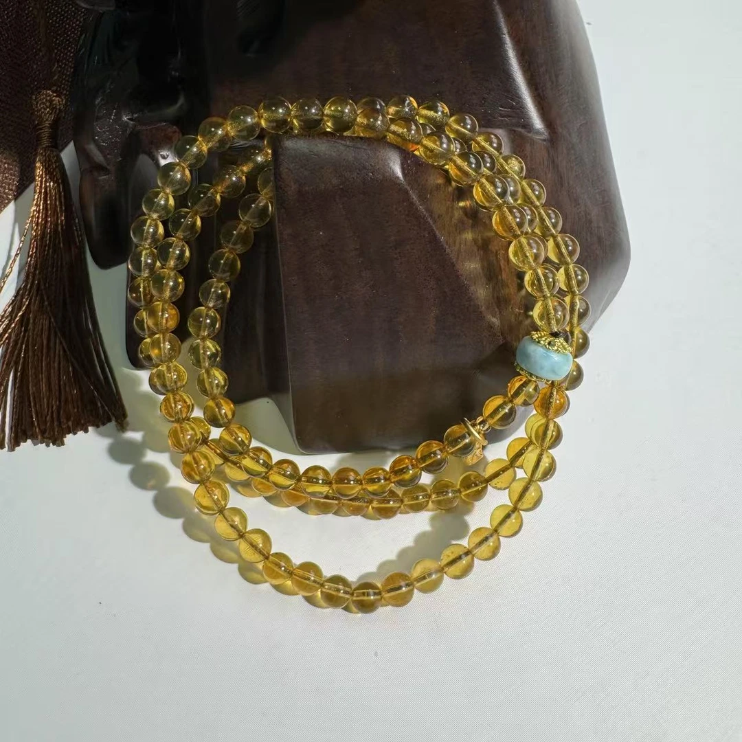 [研究员]  天然净水蓝珀原创多圈手串 Z74多样性发其一