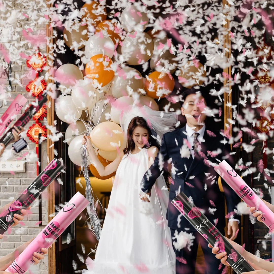 文仙亦言七夕情人节手持小礼炮仪式感浪漫羽毛求婚氛围布置礼花筒