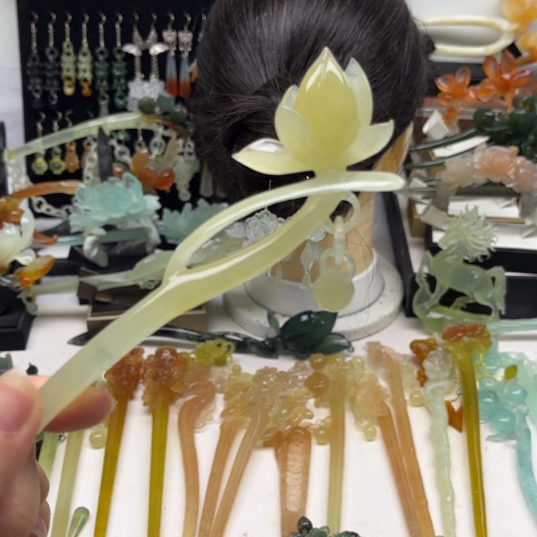 蛇纹石玉合金发簪