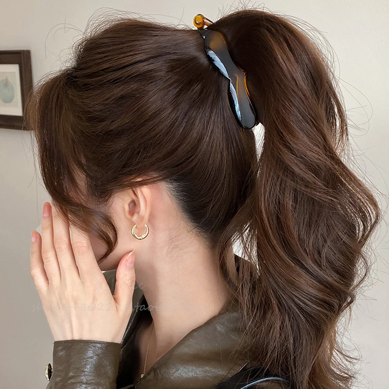 马尾扭扭发夹女秋冬季新款后脑勺盘发香蕉夹气质百搭