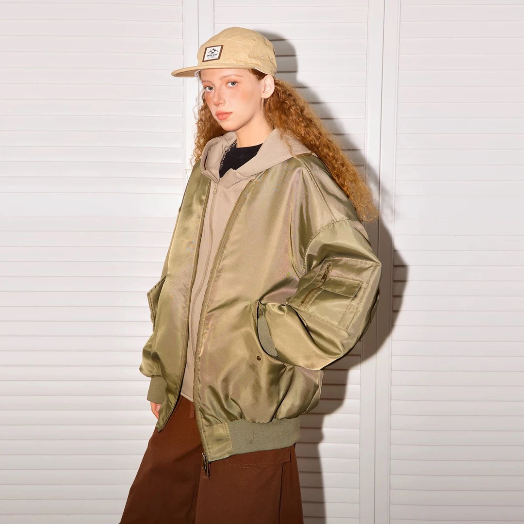 美式重磅工装飞行夹克军绿色棉服【以直播间为主】