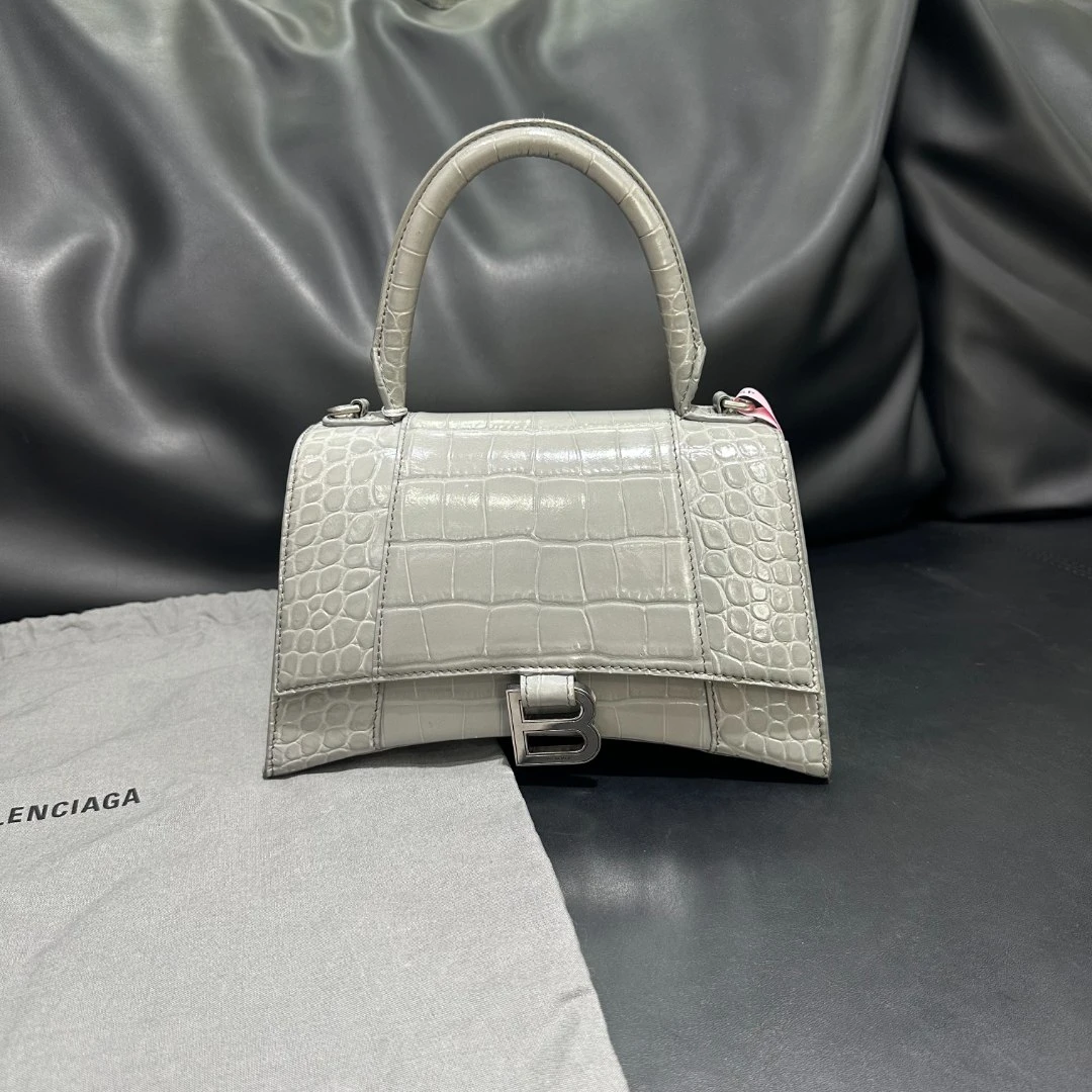 99新 Balenciaga/巴黎世家 壹所/巴黎世家沙漏灰银鳄压纹s号 活动