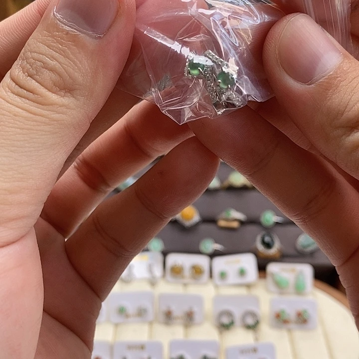 嘟***嘟翡翠戒指银S925镶嵌0269