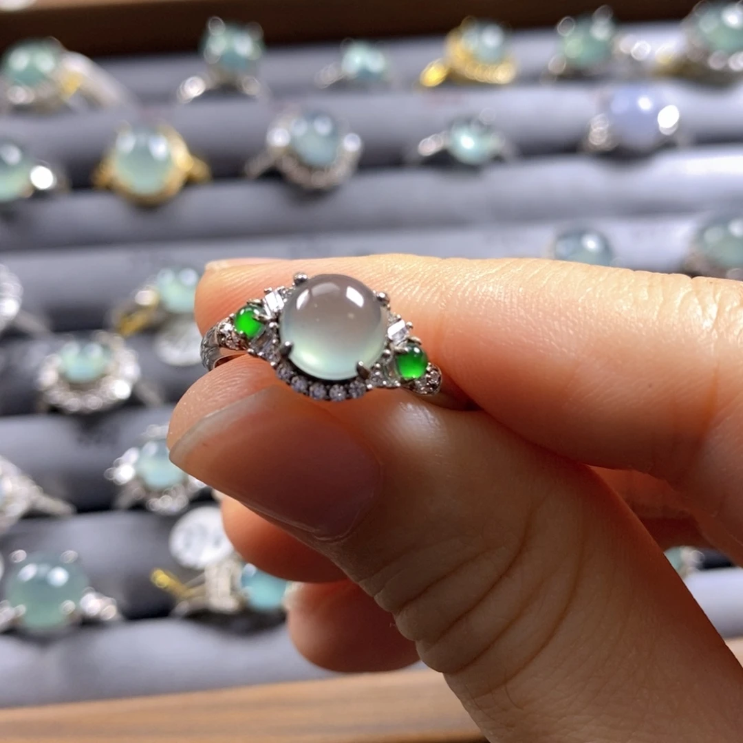 颈饰银S925镶嵌翡翠373号