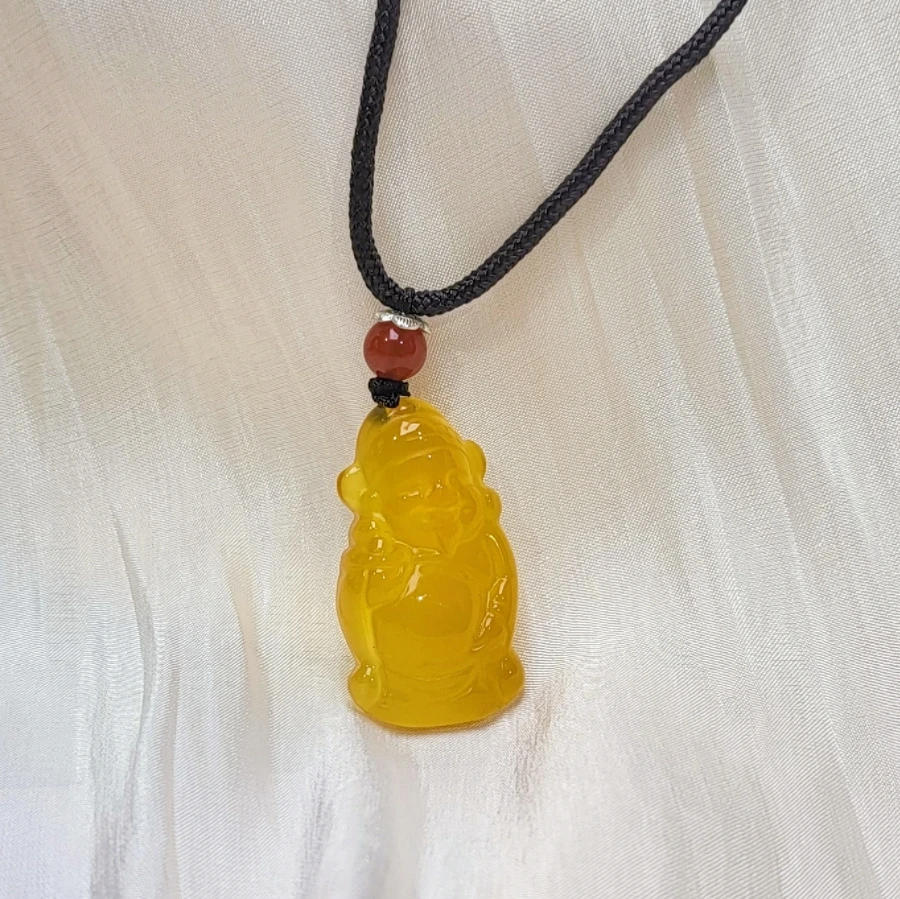 天然玛瑙小财神吊坠