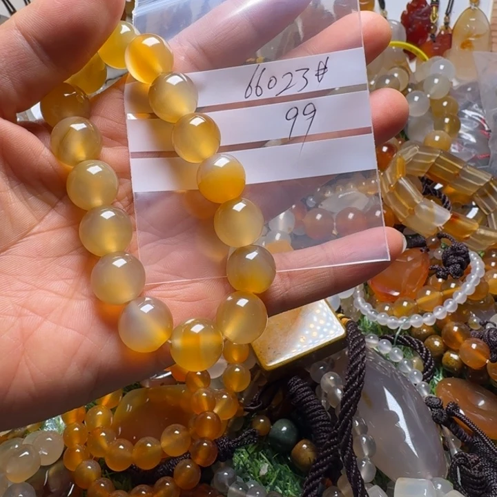 军***库玛瑙/玉髓未镶嵌手链66023