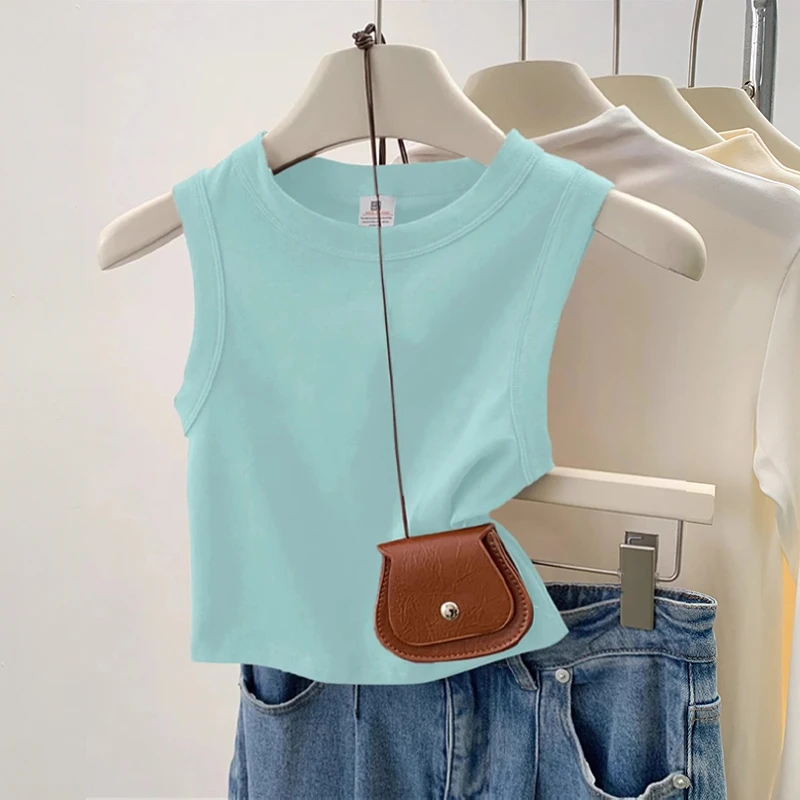 小清新酷辣短款小背心女夏基础款百搭修身外穿遮副乳无袖吊带上衣