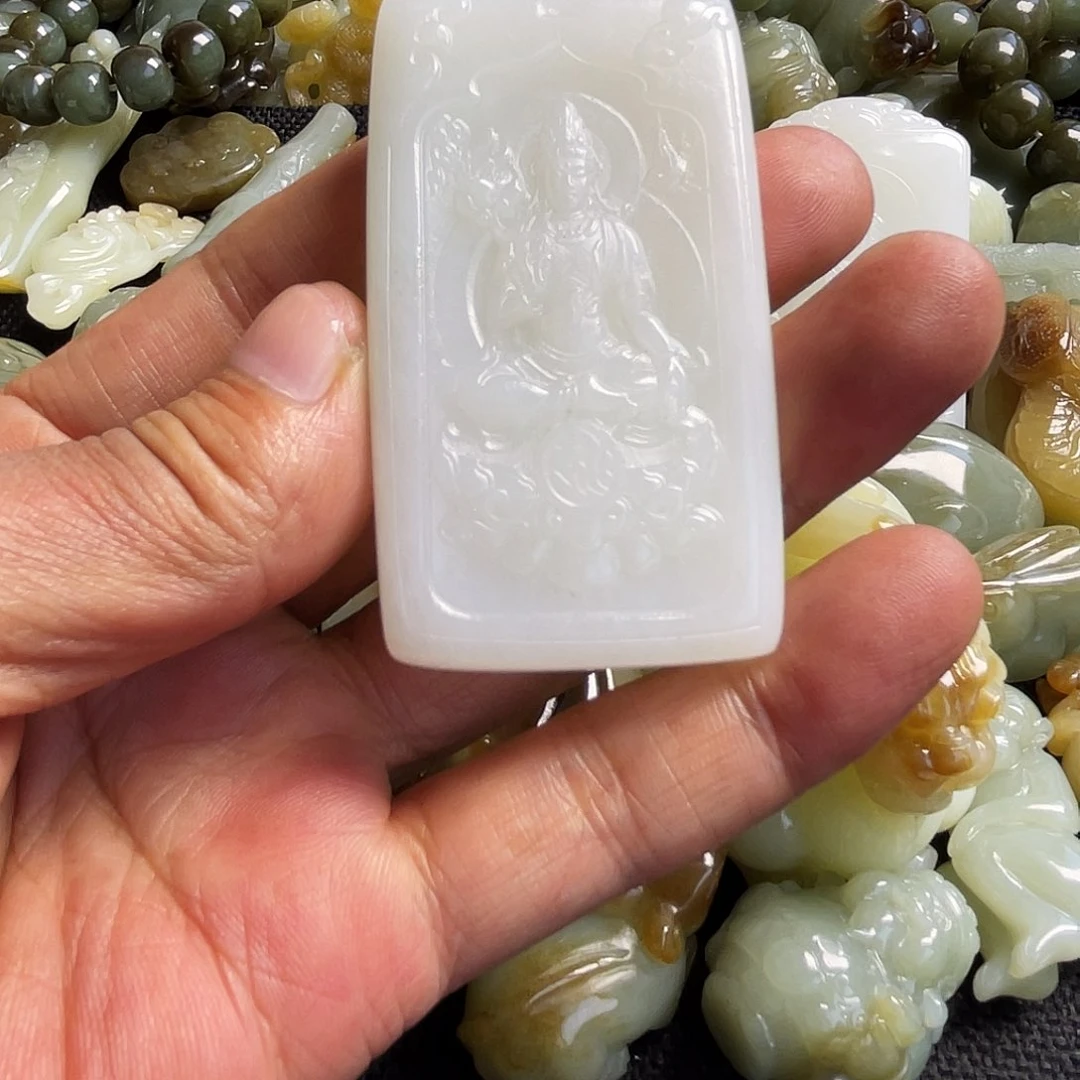 和田玉未镶嵌吊坠(不含链)百***先