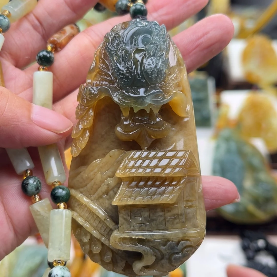 岫玉未镶嵌挂件挂件