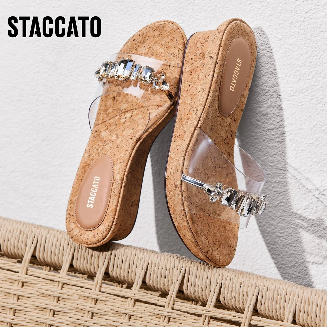 思加图2025夏季新款休闲拖厚底增高凉拖鞋女凉鞋EYB91BT5