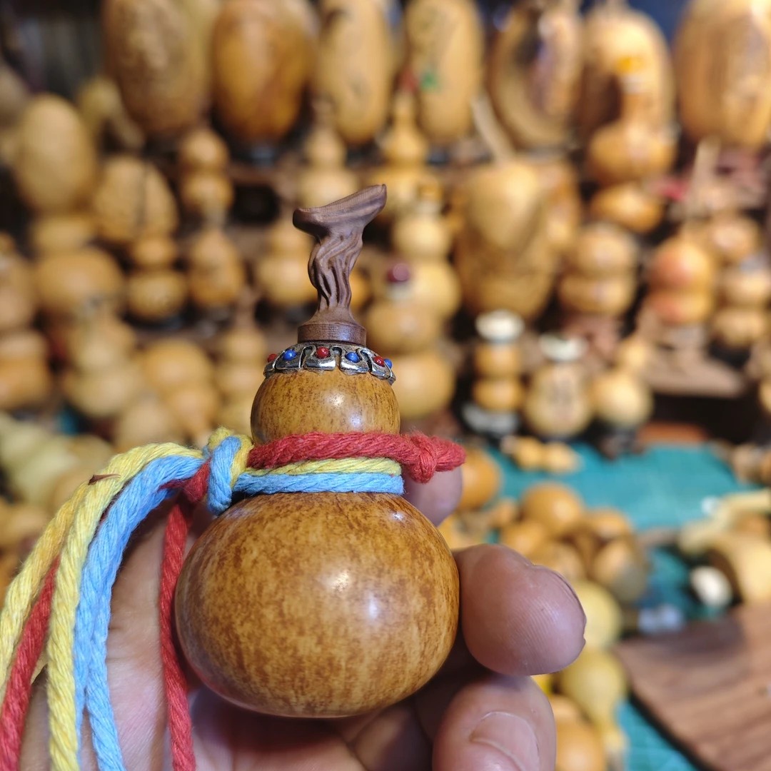 葫芦养剑葫大漆做旧古铜色藏银镶口手把件文玩精品盘玩摆件礼物