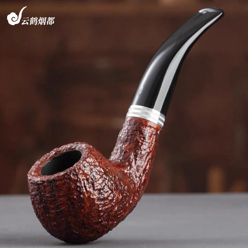 云鹤烟都意大利沙芬雪山麻面系列沙芬烟斗P308-646