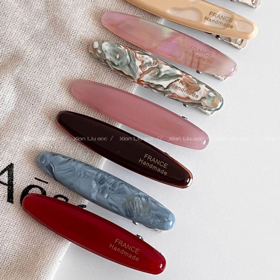 韩系醋酸碎发夹边夹侧边刘海夹简约一字夹鸭嘴夹夏季高级感发饰女